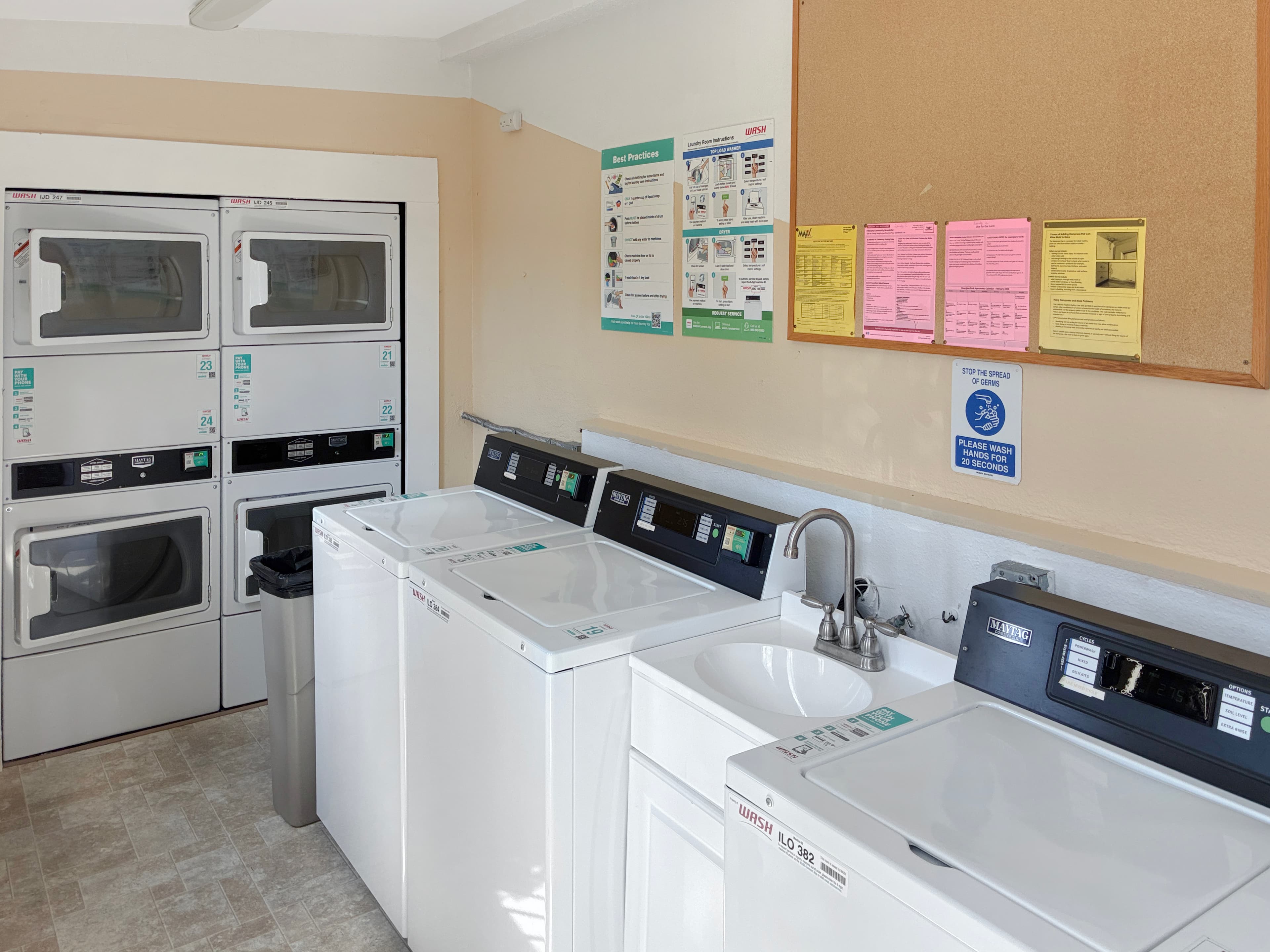 On-site community laundry facility